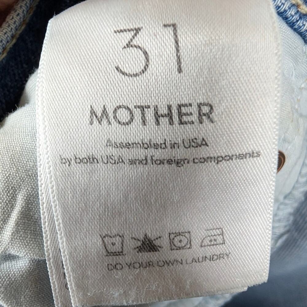 Mother The Rambler Ankle Straight Leg Jeans Blue Washed Piece by Piece Womens 31 - Picture 4 of 8